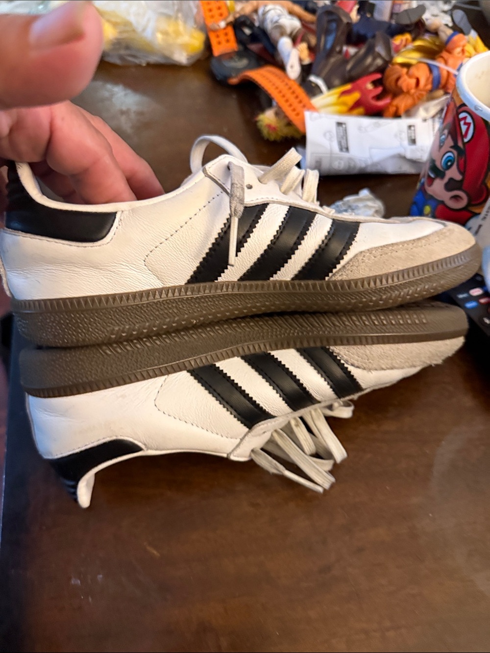 adidas Samba Leather Sneakers - White & Black - Picture 9 of 9